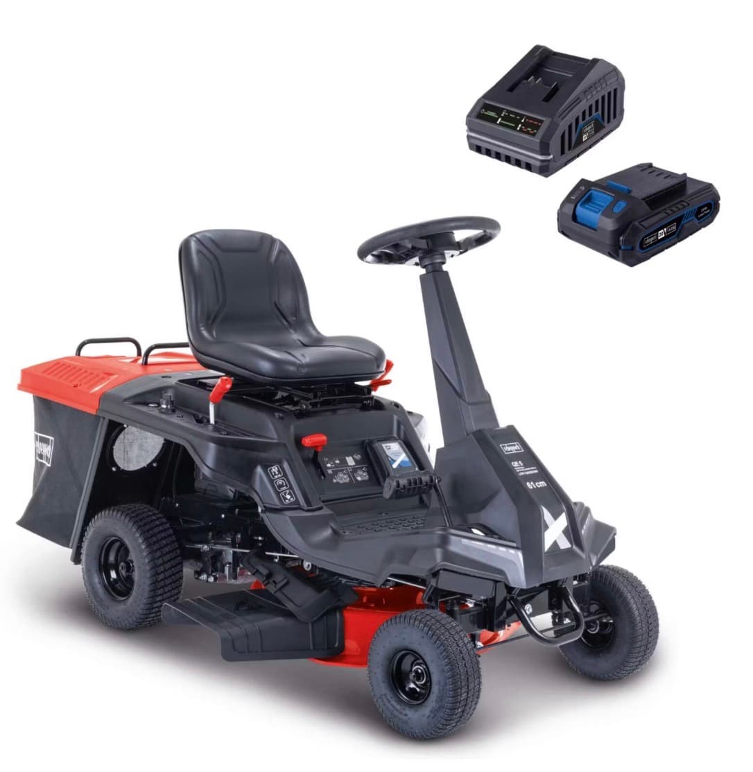 Traktor kositës bari me benzinë Scheppach German 224 cm³, 61 cm, me ulëse